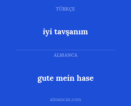 iyi tavşanım - gute mein hase
