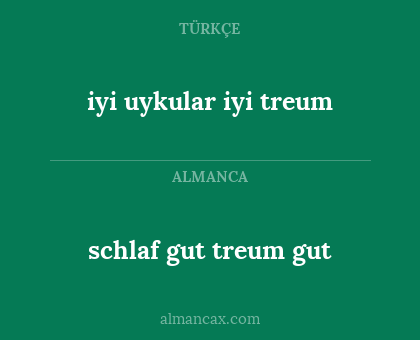 iyi uykular iyi treum - schlaf gut treum gut