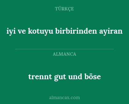 trennt gut und böse - iyi ve kotuyu birbirinden ayiran