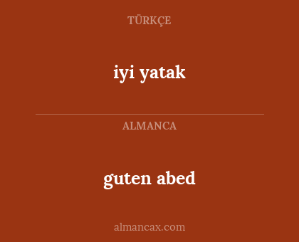 guten abed - iyi yatak