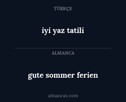 iyi yaz tatili - gute sommer ferien