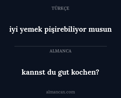 iyi yemek pişirebiliyor musun - kannst du gut kochen?