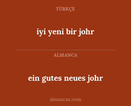iyi yeni bir johr - ein gutes neues johr