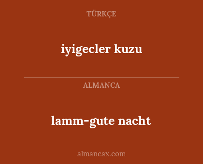 lamm-gute nacht - iyigecler kuzu
