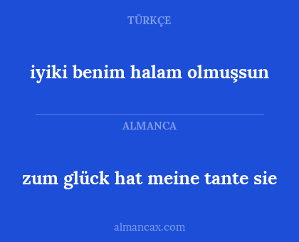 iyiki benim halam olmuşsun - zum glück hat meine tante sie
