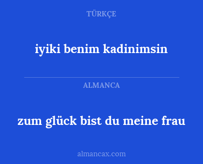 zum glück bist du meine frau - iyiki benim kadinimsin