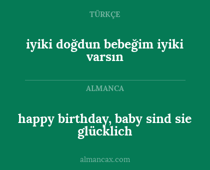 iyiki doğdun bebeğim iyiki varsın - happy birthday, baby sind sie glücklich