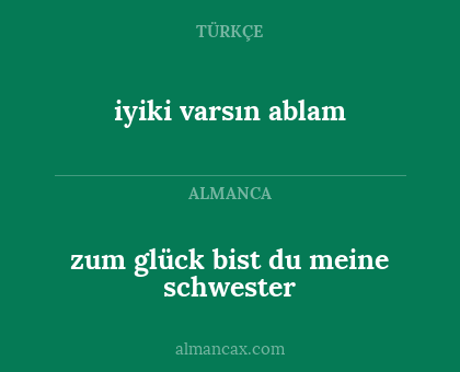 iyiki varsın ablam - zum glück bist du meine schwester