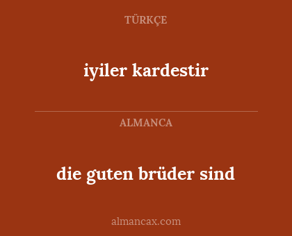 die guten brüder sind - iyiler kardestir