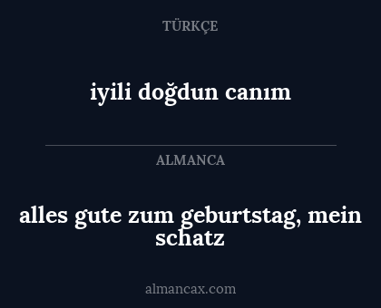 iyili doğdun canım - alles gute zum geburtstag, mein schatz
