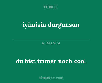 du bist immer noch cool - iyimisin durgunsun