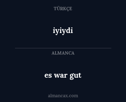 iyiydi - es war gut
