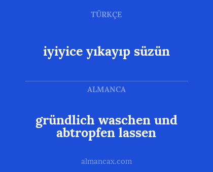 iyiyice yıkayıp süzün - gründlich waschen und abtropfen lassen
