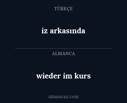 wieder im kurs - iz arkasında