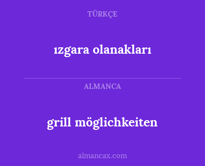 grill möglichkeiten - ızgara olanakları