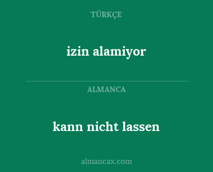 izin alamiyor - kann nicht lassen
