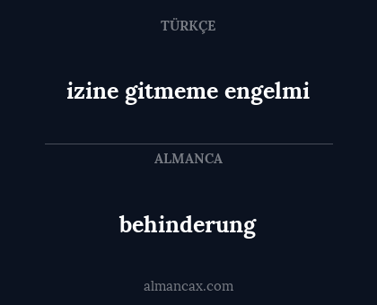 behinderung - izine gitmeme engelmi