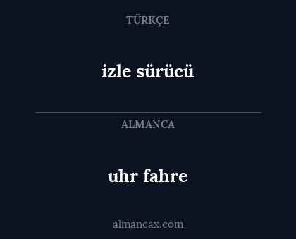 izle sürücü - uhr fahre