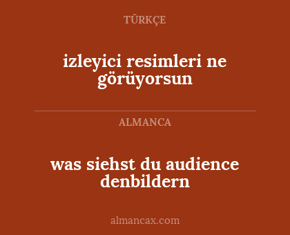 was siehst du audience denbildern - izleyici resimleri ne görüyorsun