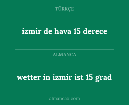 wetter in izmir ist 15 grad - izmir de hava 15 derece