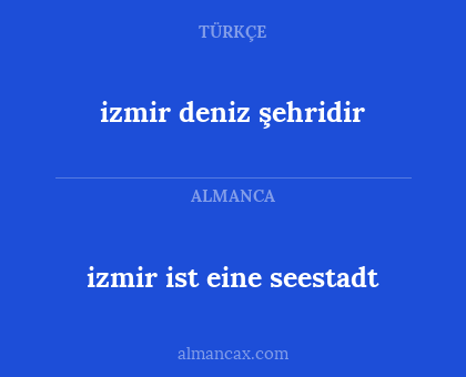 izmir deniz şehridir - izmir ist eine seestadt
