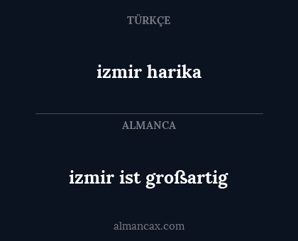 izmir harika - izmir ist großartig