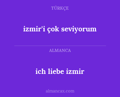 izmir'i çok seviyorum - ich liebe izmir