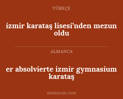 izmir karataş lisesi’nden mezun oldu - er absolvierte izmir gymnasium karataş