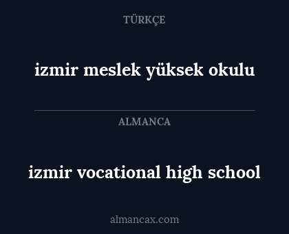 izmir vocational high school - izmir meslek yüksek okulu