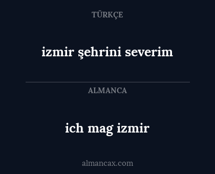 ich mag izmir - izmir şehrini severim