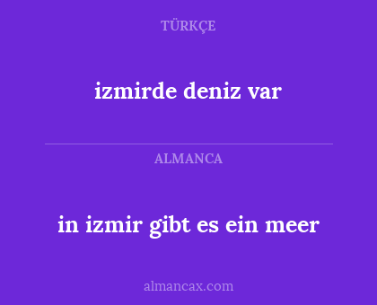 izmirde deniz var - in izmir gibt es ein meer