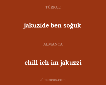 chill ich im jakuzzi - jakuzide ben soğuk