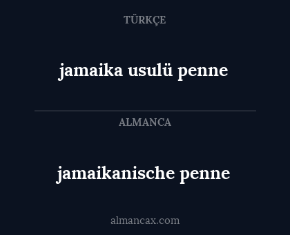 jamaika usulü penne - jamaikanische penne