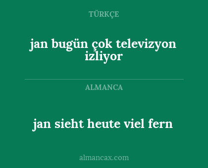 jan bugün çok televizyon izliyor - jan sieht heute viel fern