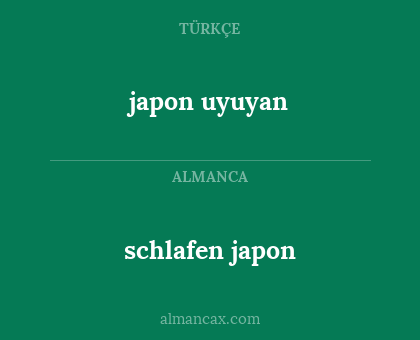 japon uyuyan - schlafen japon