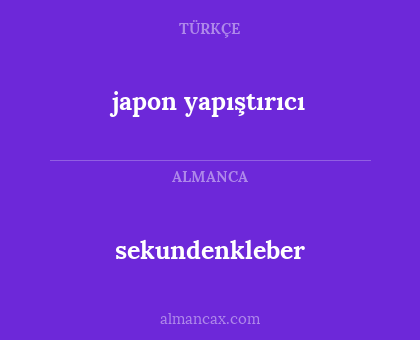 japon yapıştırıcı - sekundenkleber