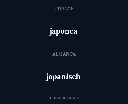 japonca - japanisch