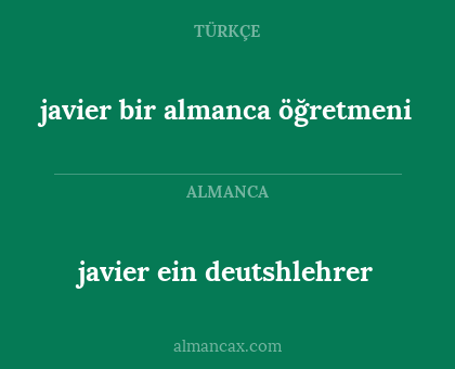 javier bir almanca öğretmeni - javier ein deutshlehrer