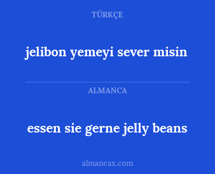 jelibon yemeyi sever misin - essen sie gerne jelly beans