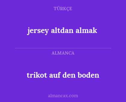 trikot auf den boden - jersey altdan almak