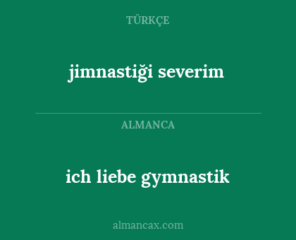 ich liebe gymnastik - jimnastiği severim
