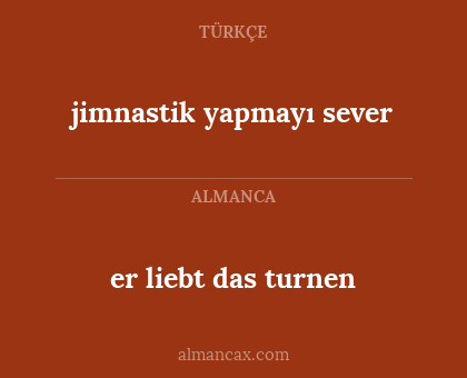 jimnastik yapmayı sever - er liebt das turnen