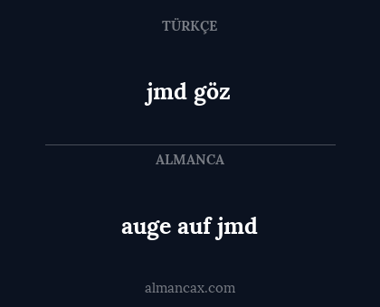 auge auf jmd - jmd göz