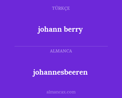johann berry - johannesbeeren