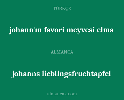 johann'ın favori meyvesi elma - johanns lieblingsfruchtapfel
