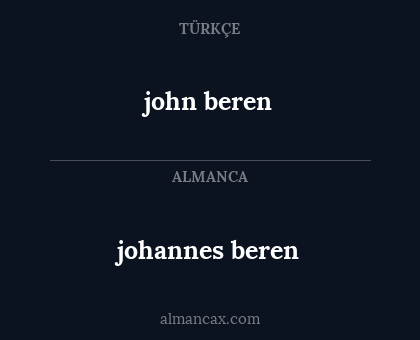 john beren - johannes beren