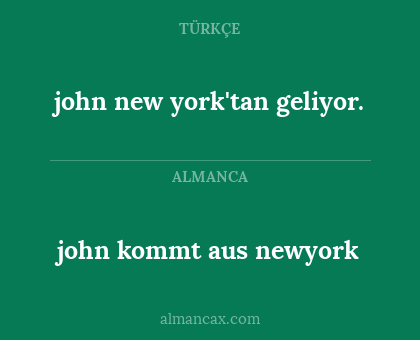 john kommt aus newyork - john new york'tan geliyor.