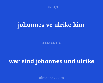 johonnes ve ulrike kim - wer sind johonnes und ulrike