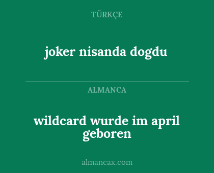joker nisanda dogdu - wildcard wurde im april geboren