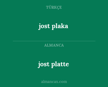 jost plaka - jost platte
